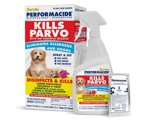 STAR BRITE 103032 PERFORMACIDE No-Rinse Disinfectant Deodorizer for Pet Surfaces - Kills Parvovirus, Ringworm, Feline Calicivirus, Avian Influenza (Bird Flu), Refillable, 32 OZ Kit,white - The Twister Group Tools product