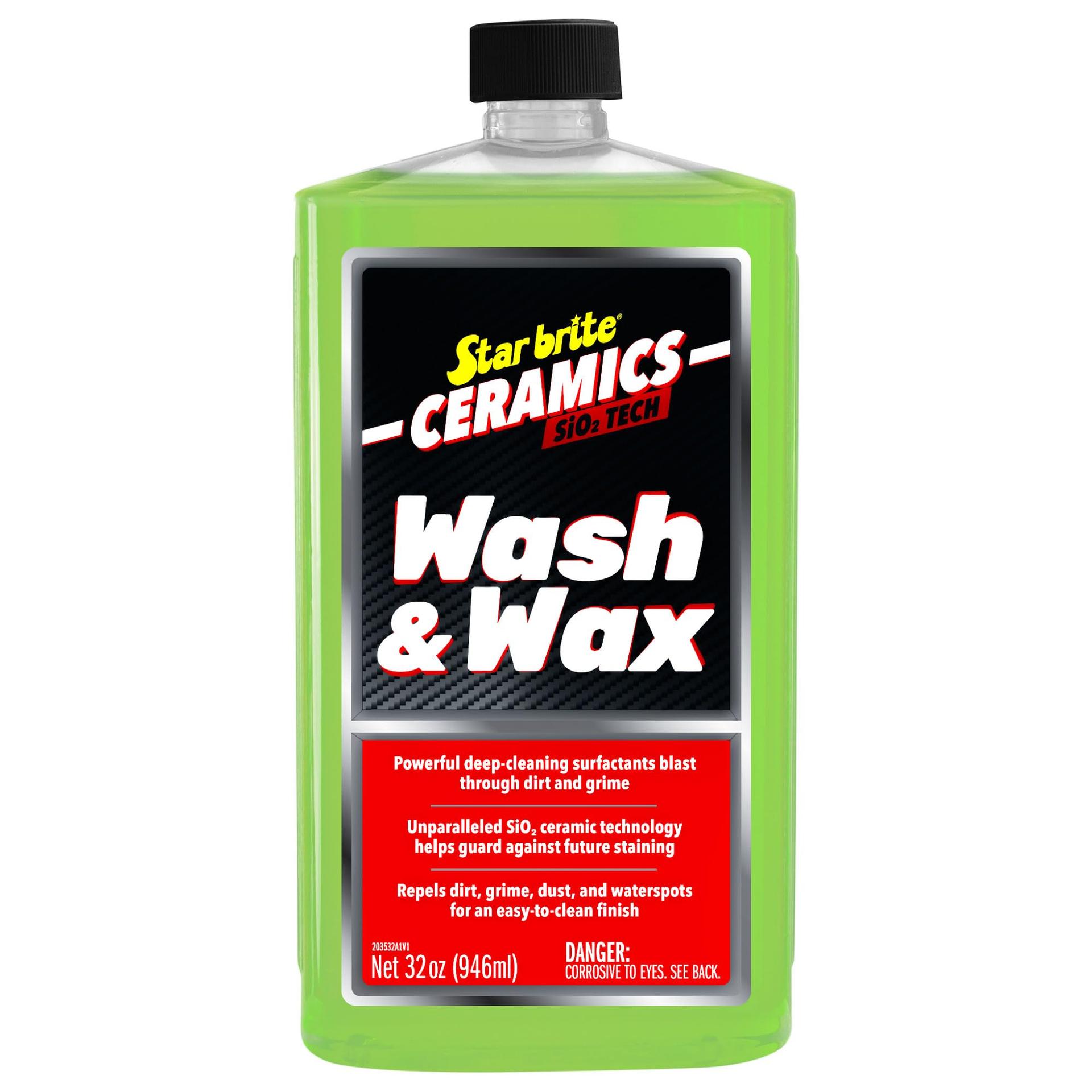 STAR BRITE 203532 Ceramic Wash & Wax - Watermelon Scent - Ultimate Protection and Shine, SiO2-Infused, Repels Dirt, Grime, UV Damage - 32 oz - High quality product image showing STAR BRITE 203532 Ceramic Wash & Wax - Watermelon Scent - Ultimate Protection and Shine, SiO2-Infused, Repels Dirt, Grime, UV Damage - 32 oz details and features