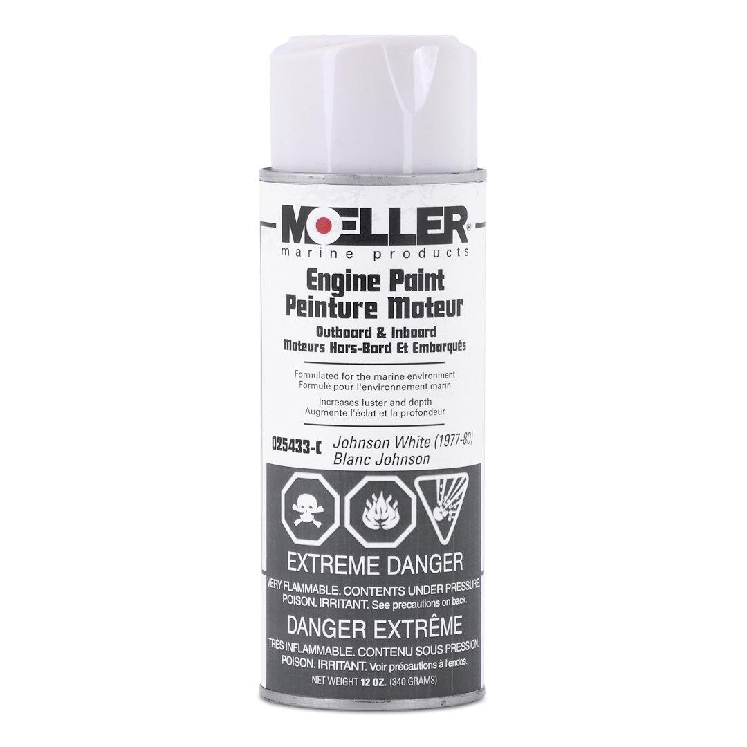 SIERRA 025433-C EP JOHNSON WHITE 1977-89 CANADA, For Use On All Outboard And Inboard Engines/ Stern Drive And Lower Unit Applications; OMC White; 12 Ounce Spray Can; Heat And Solvent Resistant; With English/ French Language Packaging - The Twister Group Tools product