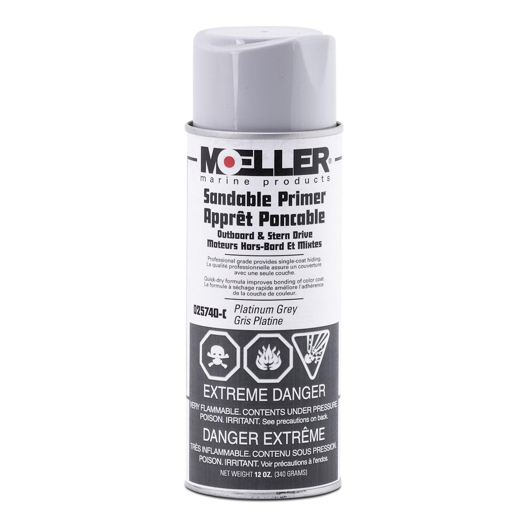 SIERRA 025740-C SANDABLE PRIMER PLATINUM GREY CANAD, For Use On Surfaces Above The Water Line Bare Metal/ Steel/ Iron/ Fiberglass And Wood; Platinum Gray; 12 Ounce Aerosol Can; Single - The Twister Group Tools product