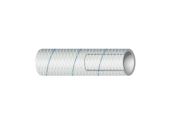 SIERRA 16-164-0126S 1/2FT WHT. REINF PVC W/BLUE TRACER, Used In Connecting Sink/ Shower/ Icebox; Non-Heated; 1/2 Inch Inner Diameter; 50 Foot Length; PVC With FDA Formula Vinyl; Clear With Blue Tracer - The Twister Group Tools product
