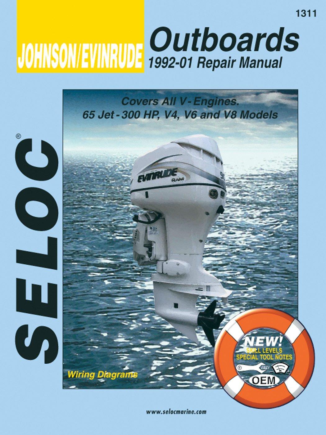 SIERRA 18-01311 Seloc Manual Johnson/Evinrude Outboards Repair 1992-2001 65 Jet-300 HP V4 V6 & V8 Model - High quality product image showing SIERRA 18-01311 Seloc Manual Johnson/Evinrude Outboards Repair 1992-2001 65 Jet-300 HP V4 V6 & V8 Model details and features