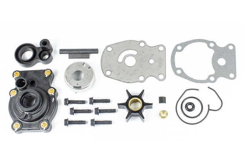 SIERRA 18-3491 Water Pump Kit; Marine Series; OE Replacement; With Water Pump Housing/ Impeller/ Impeller Plate Gasket/ Cup Insert/ Wear Plate/ Impeller Key/ O-Ring/ Flange Screws/ Rubber Seal/ Grommet/ Bushing/ Seal - The Twister Group Tools product