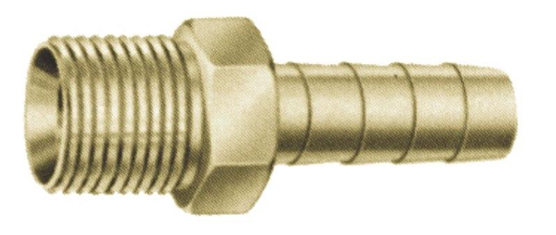 SIERRA 18-500-3814 Fuel Line Fitting; Connector; 1/4 Inch; Male Thread; Hose Barb; Straight; Brass; Single - High quality product image showing SIERRA 18-500-3814 Fuel Line Fitting; Connector; 1/4 Inch; Male Thread; Hose Barb; Straight; Brass; Single details and features