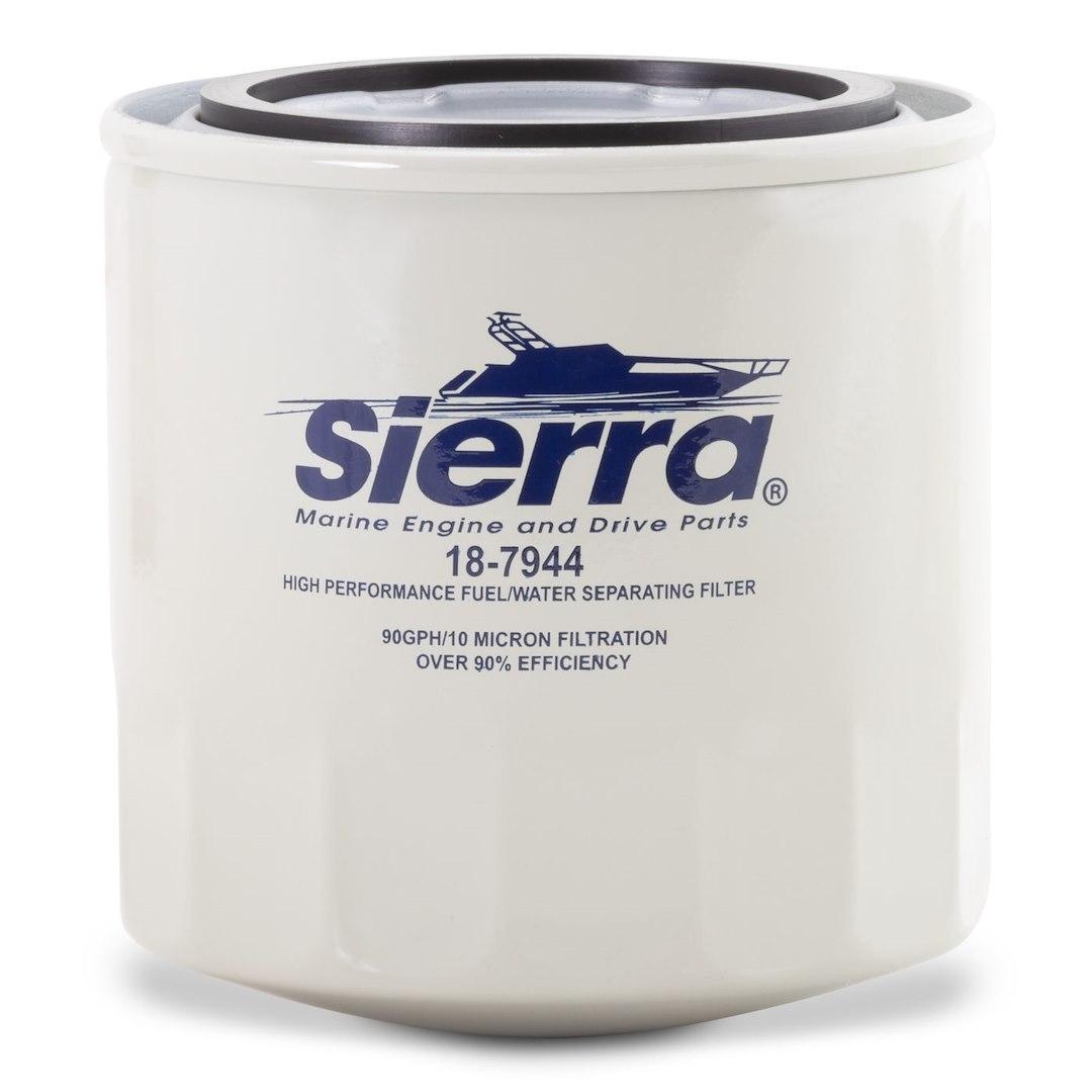 SIERRA 18-7944 FUEL WATER SEPARATOR FILTER, 10 Micron Element; 90 GPH; 11/16 Inch-16 Inlet Size; Short Filter; Fuel Injected Engines; 3.875 Inch Height; Fits Mercruiser Stern Drive/ Mercury Marine Engines - The Twister Group Tools product