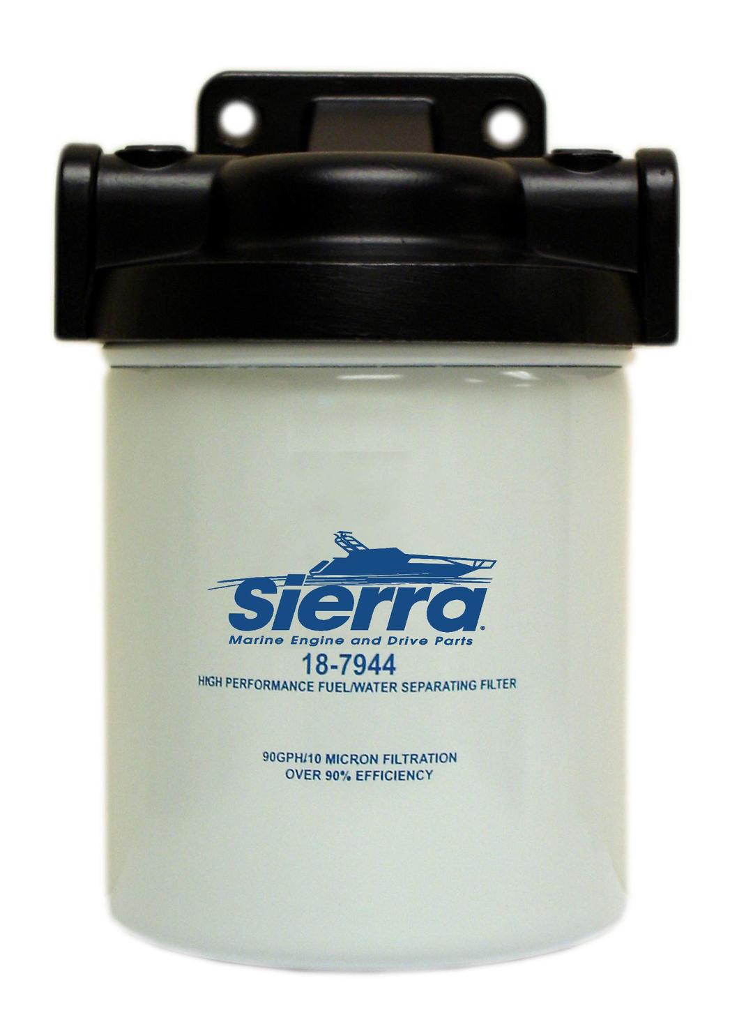 SIERRA 18-7983-1 INCH10 Micron Fuel/Water Separator Kit - 1/4 INCH INCH Aluminum, Short INCH, white - The Twister Group Tools product