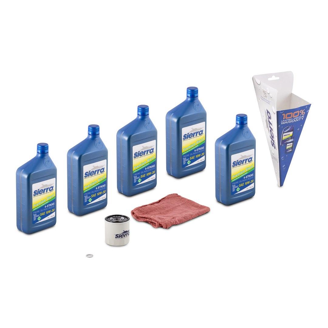 SIERRA 18-9391 OIL CHANGE KIT, For Use With Yamaha Outboard F75/ F80/ F90/ F100 And F115 Models; With 4-Stroke Oil/ Oil Pan Drain Gasket/ Oil Filter/ Oil Change Funnel - The Twister Group Tools product
