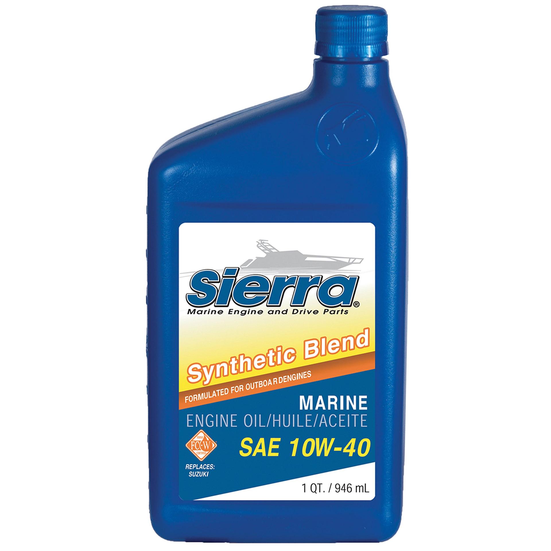 SIERRA 18-9551-2 10W-40 Synthetic Blend Engine Oil - 1 Quart - High quality product image showing SIERRA 18-9551-2 10W-40 Synthetic Blend Engine Oil - 1 Quart details and features