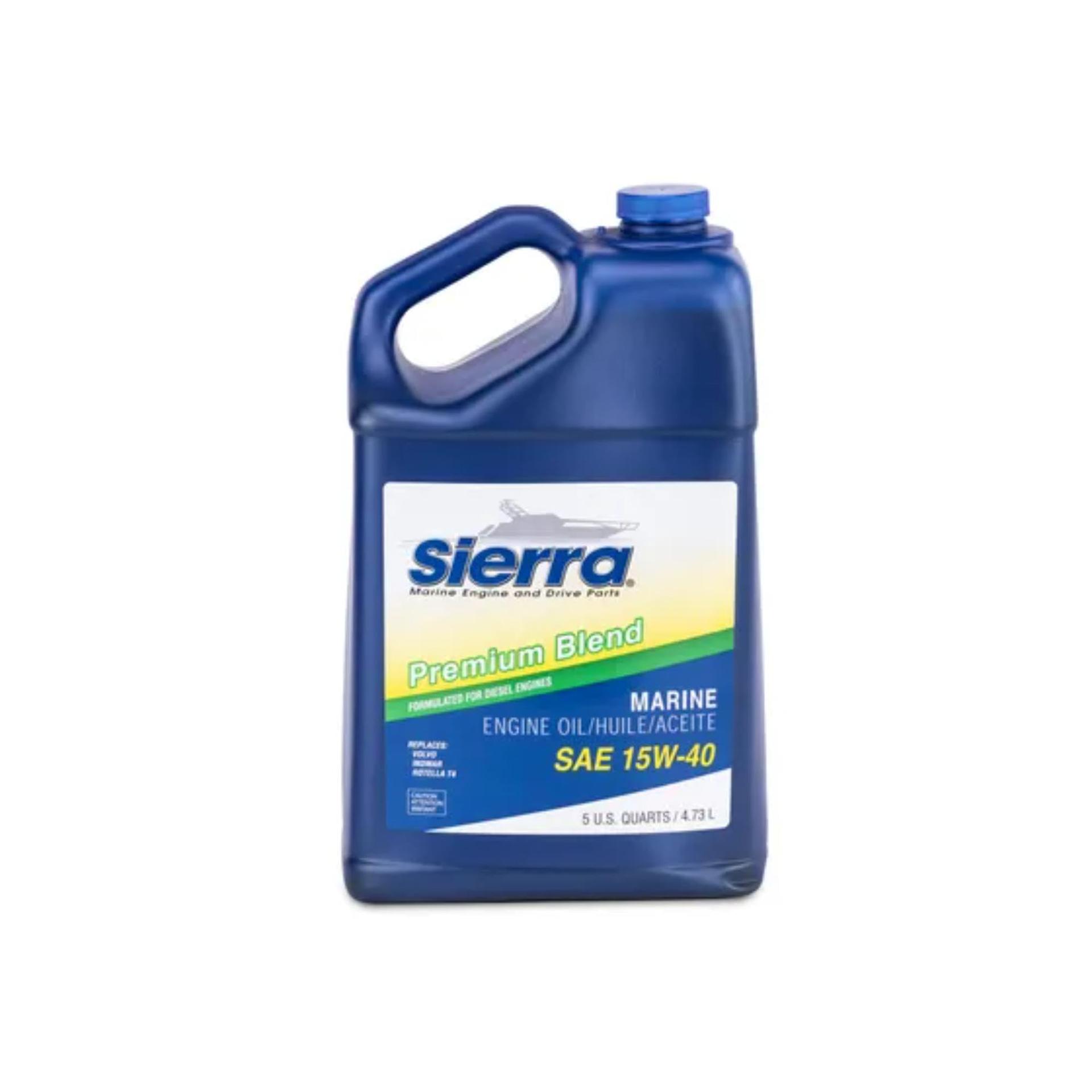 SIERRA 18-9554-4 Oil; Marine Series; SAE 15W-40; Premium Blend 4-Stroke Engine Oi; 5 Quart Jug; Single - High quality product image showing SIERRA 18-9554-4 Oil; Marine Series; SAE 15W-40; Premium Blend 4-Stroke Engine Oi; 5 Quart Jug; Single details and features
