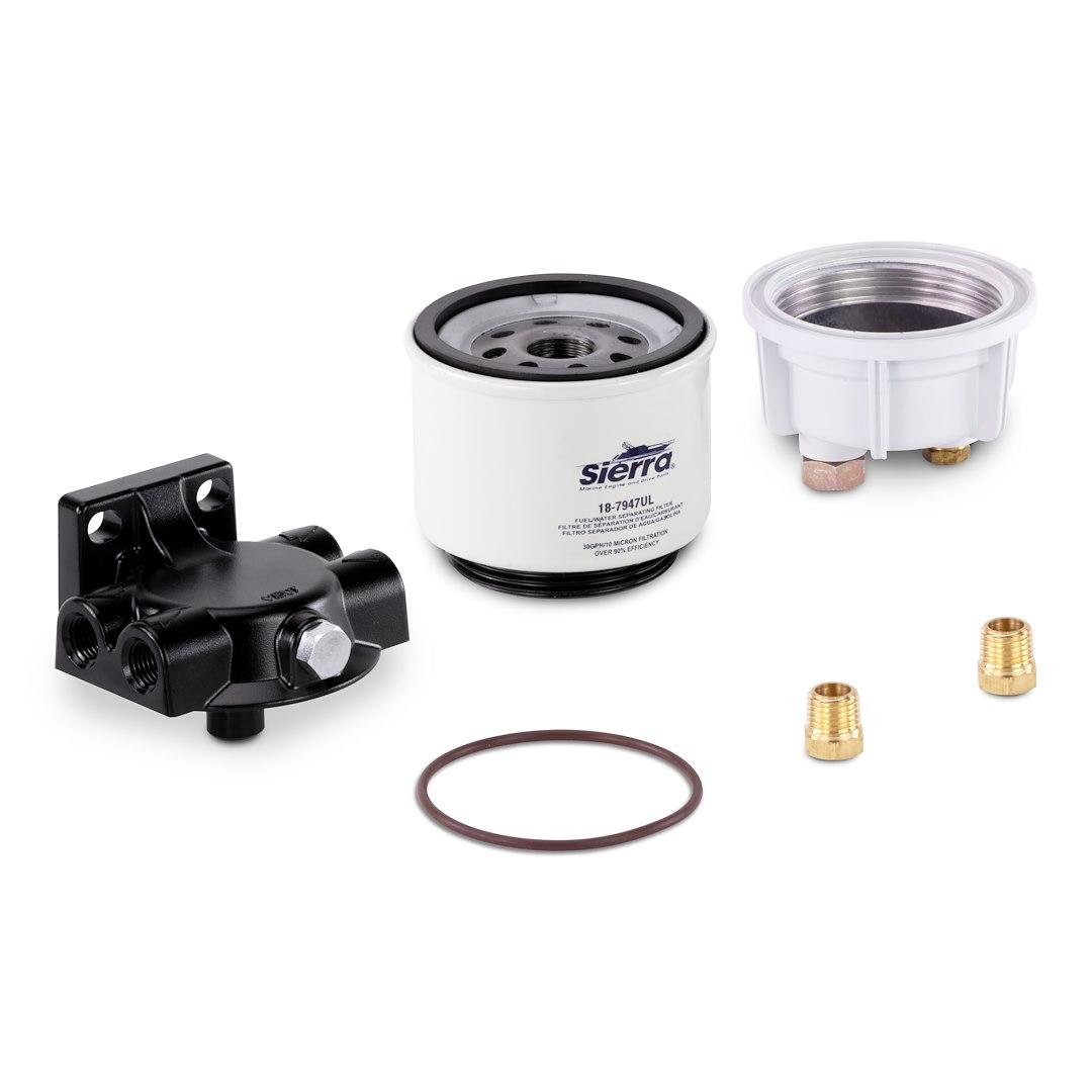 SIERRA 18-99292 FWS GAS KIT 120RUL 10 MICRON, Replacement Filter; 10 Micron; Meets USCG CFR Regulations; Fits Outboard Engines; With Aluminum Mounting Bracket/ Collection Bowl - High quality product image showing SIERRA 18-99292 FWS GAS KIT 120RUL 10 MICRON, Replacement Filter; 10 Micron; Meets USCG CFR Regulations; Fits Outboard Engines; With Aluminum Mounting Bracket/ Collection Bowl details and features