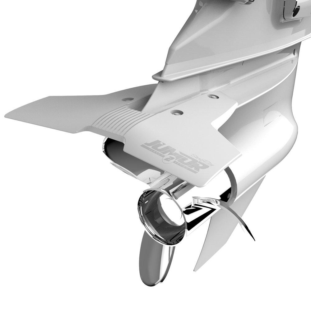 STINGRAY JR22 Classic Junior 2 Hydrofoils for 9.9-40 hp (White) - Best for Small Boats - Stabilizer Fins for Outboard/Outdrive Motors - High quality product image showing STINGRAY JR22 Classic Junior 2 Hydrofoils for 9.9-40 hp (White) - Best for Small Boats - Stabilizer Fins for Outboard/Outdrive Motors details and features
