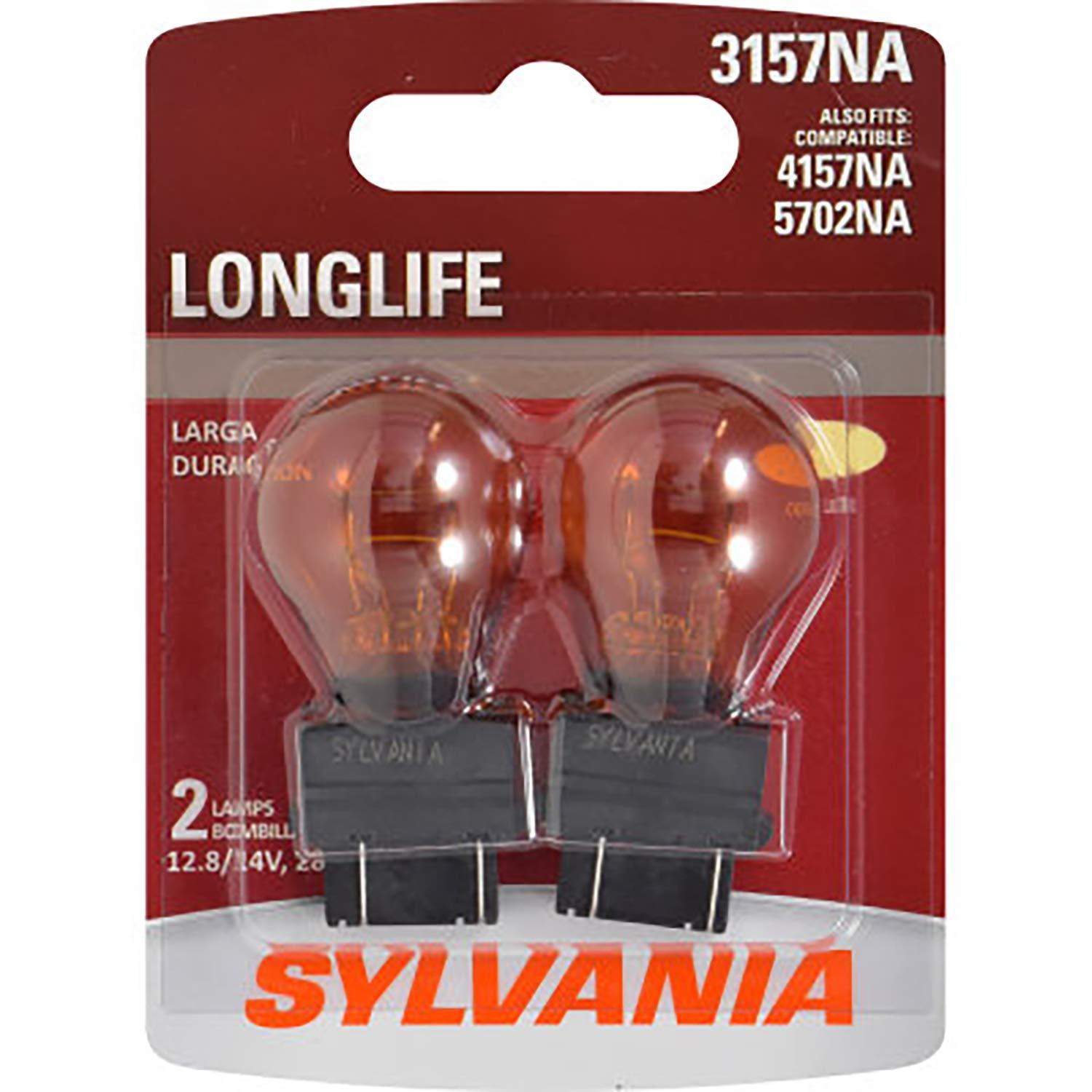 SYLVANIA 3157NALL.BP2 3157NA Long Life Mini Bulb - Amber Automotive Light Bulb - Car Signal, Ideal for Parking, Side Marker & Turn Signal Applications - 2 Bulbs - High quality product image showing SYLVANIA 3157NALL.BP2 3157NA Long Life Mini Bulb - Amber Automotive Light Bulb - Car Signal, Ideal for Parking, Side Marker & Turn Signal Applications - 2 Bulbs details and features