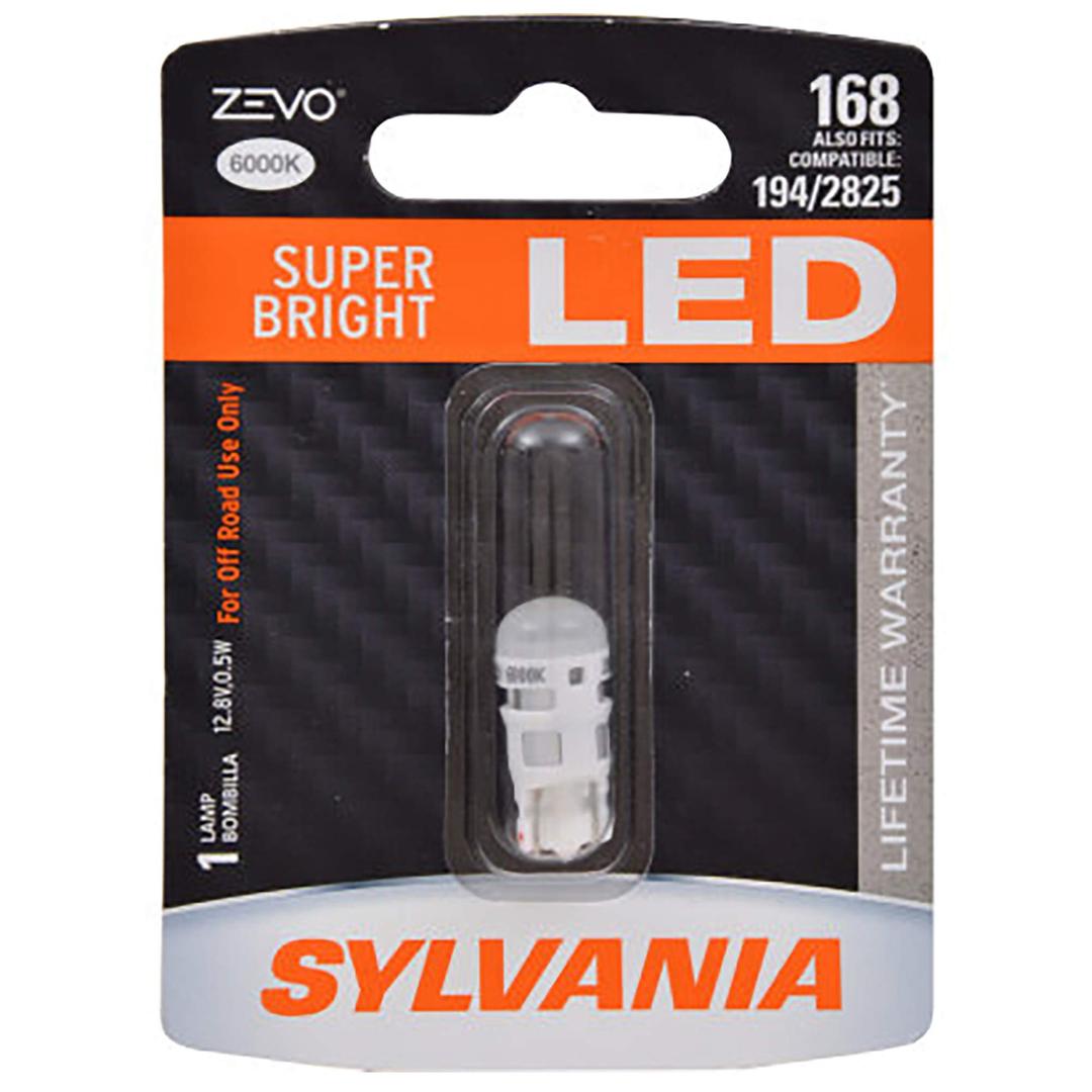 SYLVANIA 168LED.BP 168 T10 W5W ZEVO LED White Bulb - Bright LED Bulb, Ideal for Interior Lighting - Map, Dome, Truck, Cargo and License Plate (Contains 1 Bulb) - The Twister Group Tools product