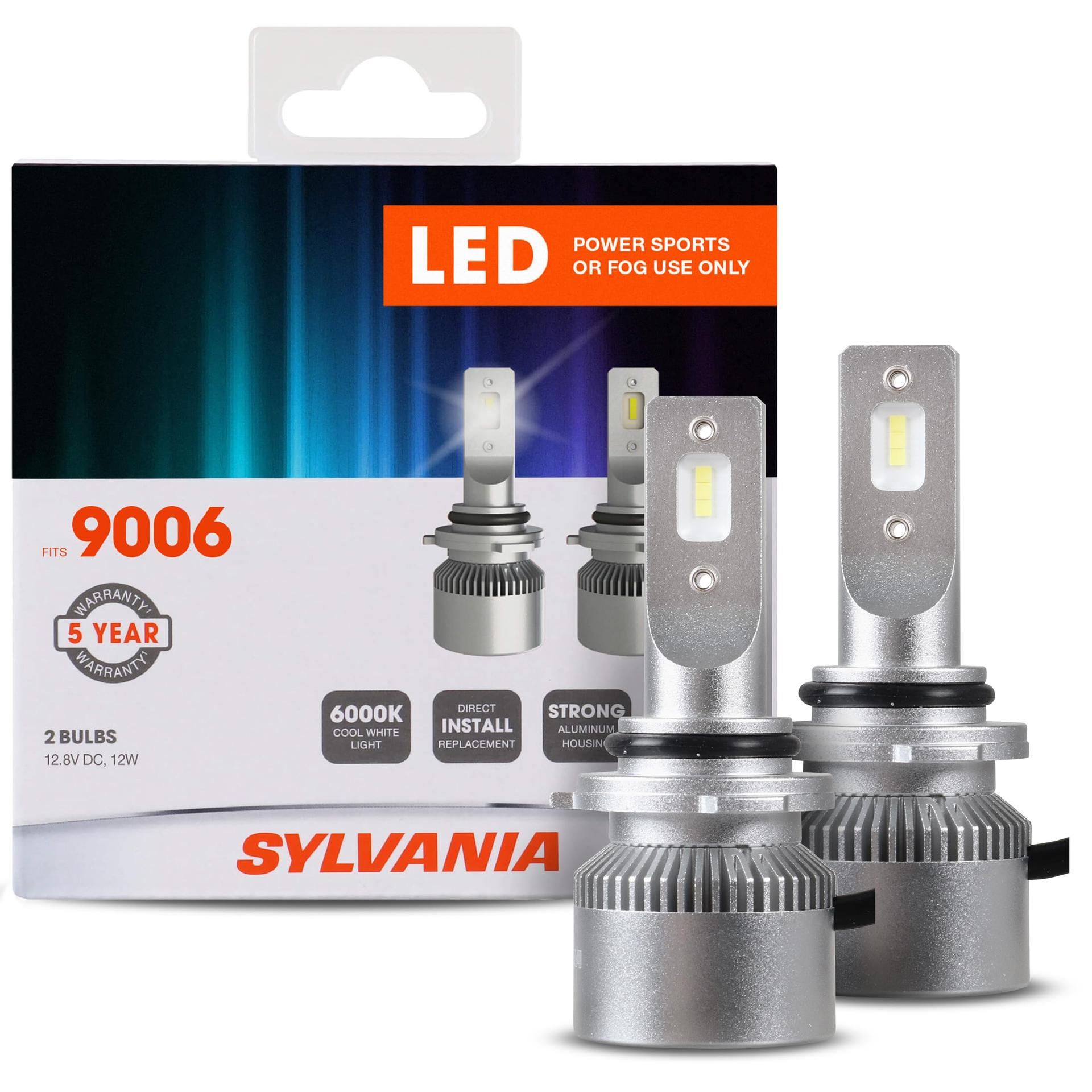 SYLVANIA 9006SL.BX2 9006 LED Powersport Headlight Bulbs for Off-Road Use or Fog Lights - 2 Pack - High quality product image showing SYLVANIA 9006SL.BX2 9006 LED Powersport Headlight Bulbs for Off-Road Use or Fog Lights - 2 Pack details and features