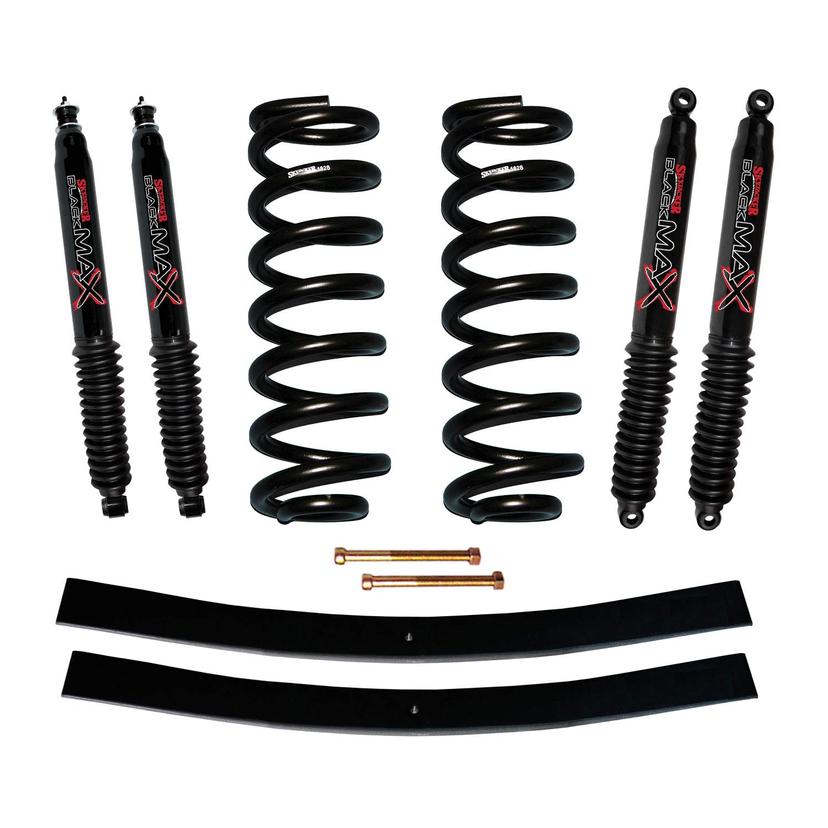 SKYJACKER 182P2K-B Suspension Lift Kit w/Shock Black MAX Shocks 1.5-2 in. Lift Incl. Front Coil Springs Rear Add-A-Leafs Suspension Lift Kit w/Shock
