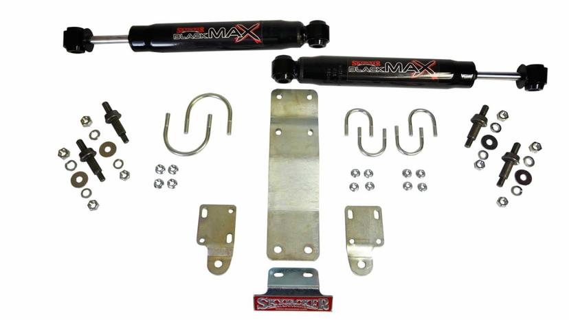SKYJACKER 8204 Black Max Dual Steering Stabilizer Kit (Black)