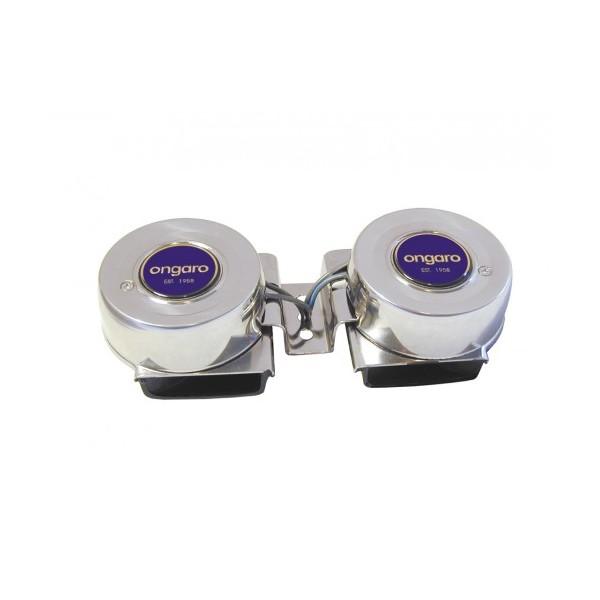 SCHMITT MARINE 10002 Ongaro SS Mini Compact Twin Horn - 12V - High quality product image showing SCHMITT MARINE 10002 Ongaro SS Mini Compact Twin Horn - 12V details and features