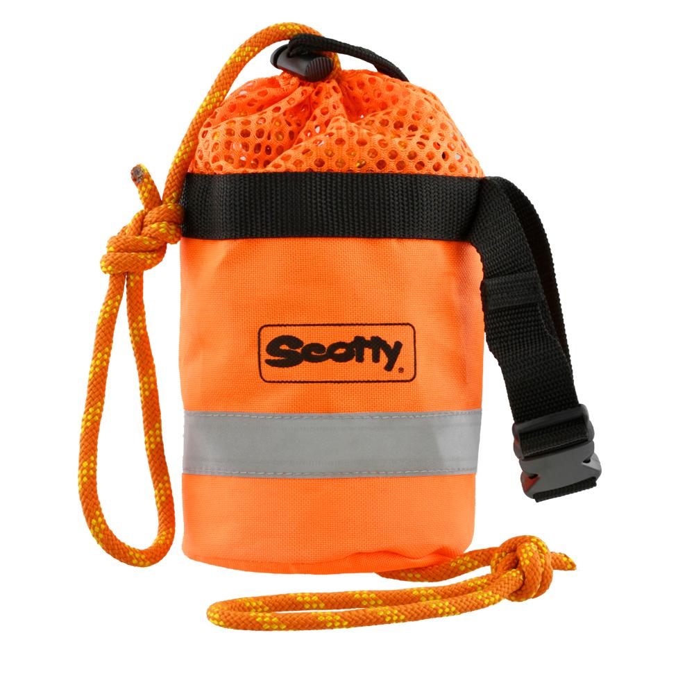 SCOTTY 0793 THROW BAG W/ 50 FT FLOATING MFP LIN, For Marine Use; 50 Foot Length x 9/32 Inch Diameter Rope; 550 Pound Capacity; Rescue Throw Bag With Adjustable Strap And 3M Reflective Exterior Safety Band; Bright Orange; Nylon And Polyester - High quality product image showing SCOTTY 0793 THROW BAG W/ 50 FT FLOATING MFP LIN, For Marine Use; 50 Foot Length x 9/32 Inch Diameter Rope; 550 Pound Capacity; Rescue Throw Bag With Adjustable Strap And 3M Reflective Exterior Safety Band; Bright Orange; Nylon And Polyester details and features