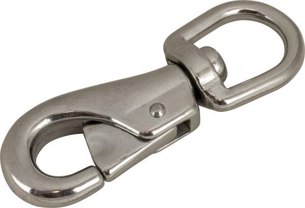 SEA-DOG 146333-1 STAINLESS BULL NOSE SNAP, Rotating Eye Bull Nose Snap; 1/2 Inch Hook Size; 1 Inch Ring Diameter; 4-1/2 Inch Length; 316 Stainless Steel; Single - The Twister Group Tools product
