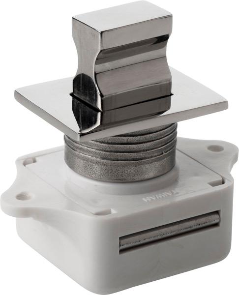 SEA-DOG 225310-1 PUSH BUTTON RIM LATCH - SQUARE, Push Button Rim Latch; Mortise Mount; 2-1/16 Inch Square Housing; White Sturdy Plastic Housing/ 304 Stainless Steel Knob; Single; With Flat Strike Plate/ 90 Degree Strike Plate - The Twister Group Tools product