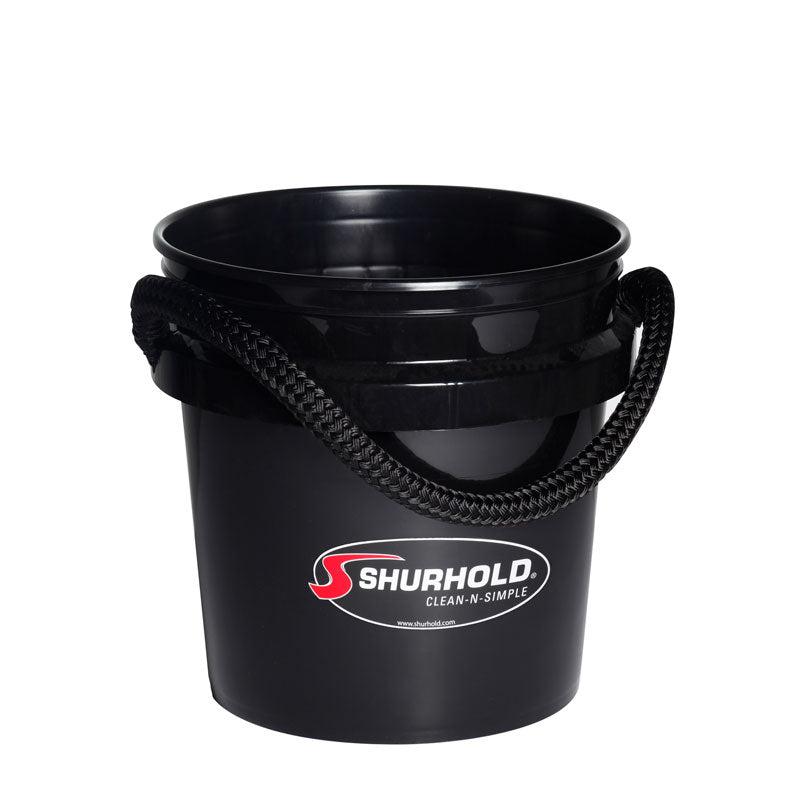 SHURHOLD 2432 3.5 GALLON BLACK BUCKET, 3.5 Gallon Capacity; Plastic; Rope Handle; Without Lid; Black; 10-3/4 Inch Height x 12 Inch Width Dimension