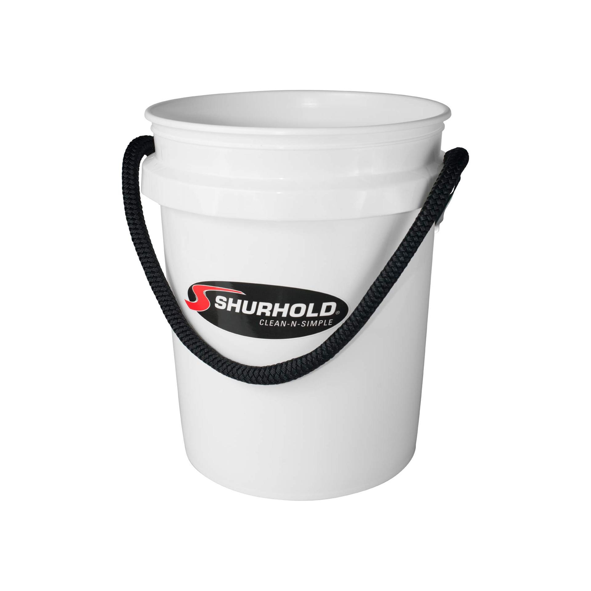 SHURHOLD 2451 White 5 Gallon Bucket with Black Rope Handle - High quality product image showing SHURHOLD 2451 White 5 Gallon Bucket with Black Rope Handle details and features