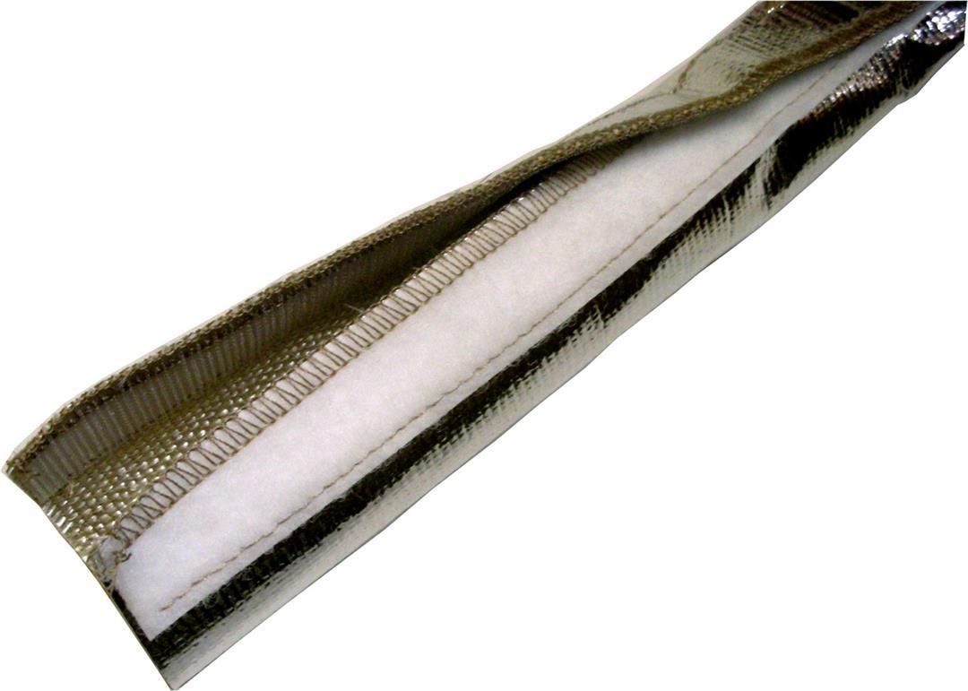 THERMO-TEC 14030 Express Sleeve Aluminized Hose and Wire Protection, 3FT x 1/2 INCH- 1 INCH I.D., Silver - High quality product image showing THERMO-TEC 14030 Express Sleeve Aluminized Hose and Wire Protection, 3FT x 1/2 INCH- 1 INCH I.D., Silver details and features