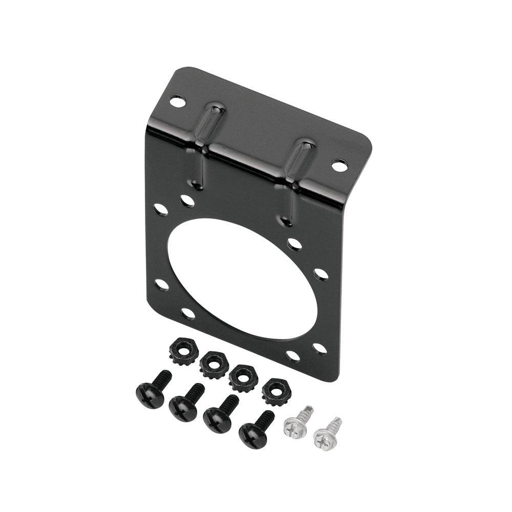 DRAW-TITE 118138 MOUNTING BRACKET - 7 WAY, For Use With 7-Way Flat Pin Connectors; Screw-In; Angled; Powder Coated; Black; Without Dust Cover; Single; With Screws And Nuts - High quality product image showing DRAW-TITE 118138 MOUNTING BRACKET - 7 WAY, For Use With 7-Way Flat Pin Connectors; Screw-In; Angled; Powder Coated; Black; Without Dust Cover; Single; With Screws And Nuts details and features