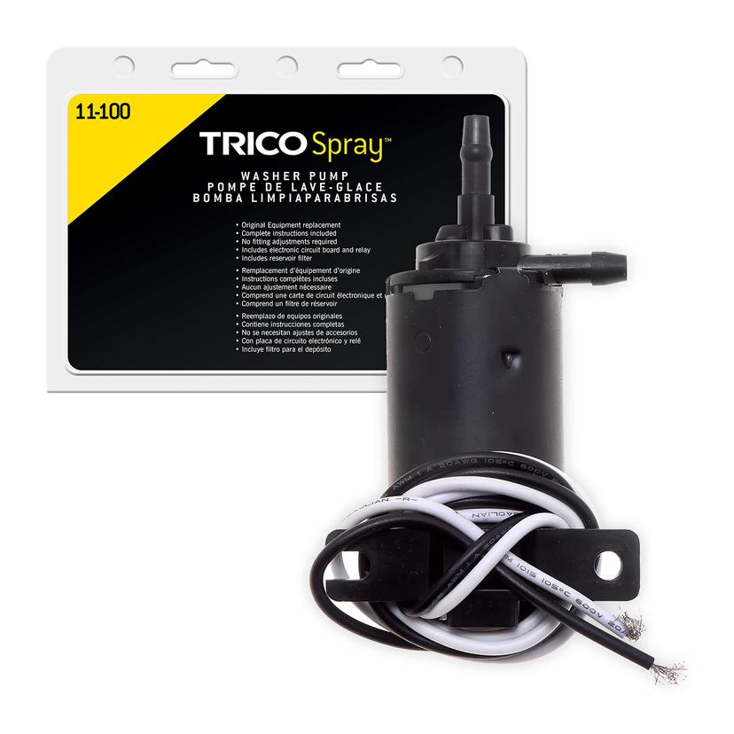 TRICO 11-100 Universal Windshield washer pump Automotive Replacement, Easy Install,Black