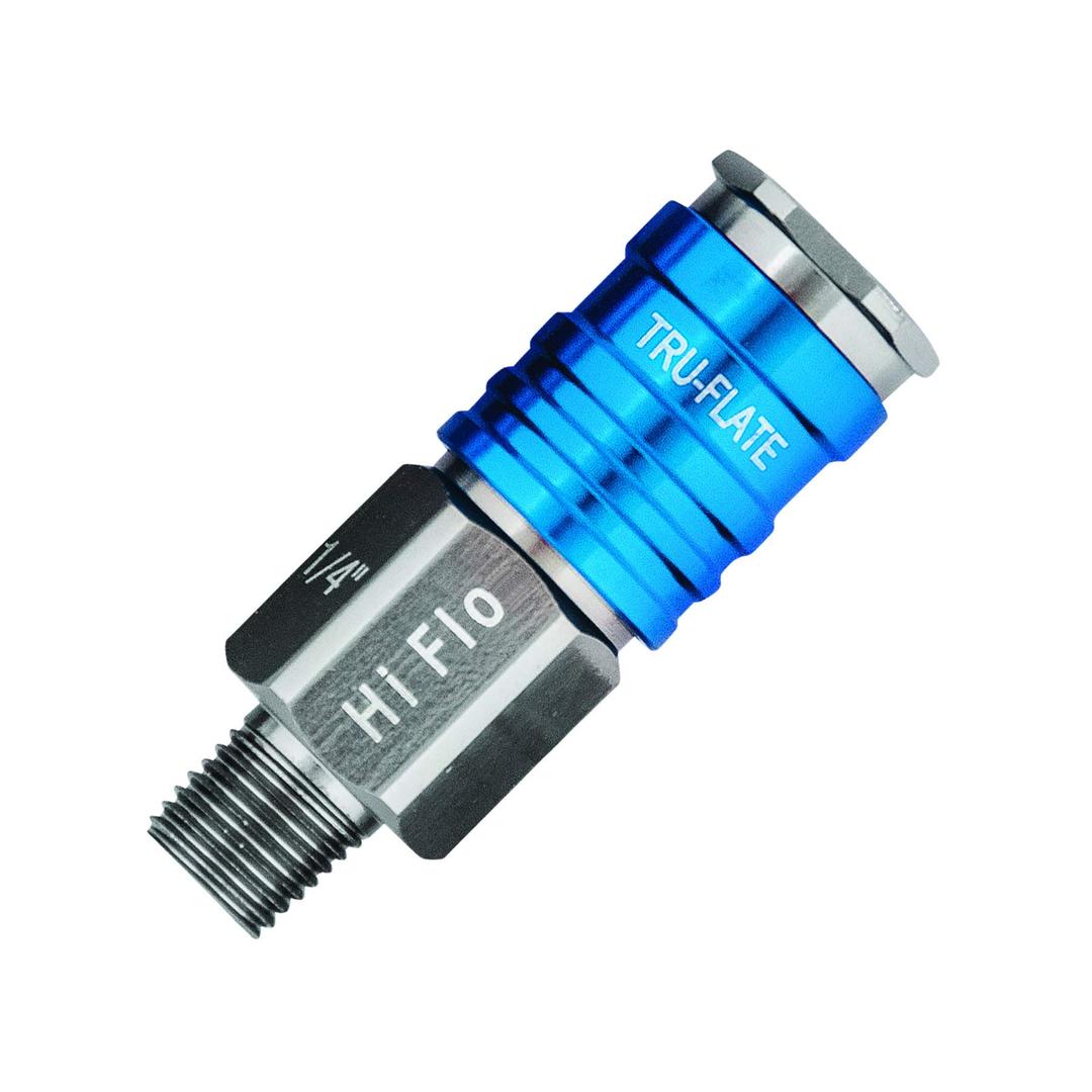 TRU-FLATE 13-925 1/4 INCH HI FLO Design x 1/4 INCH MNPT Aluminum Coupler - The Twister Group Tools product