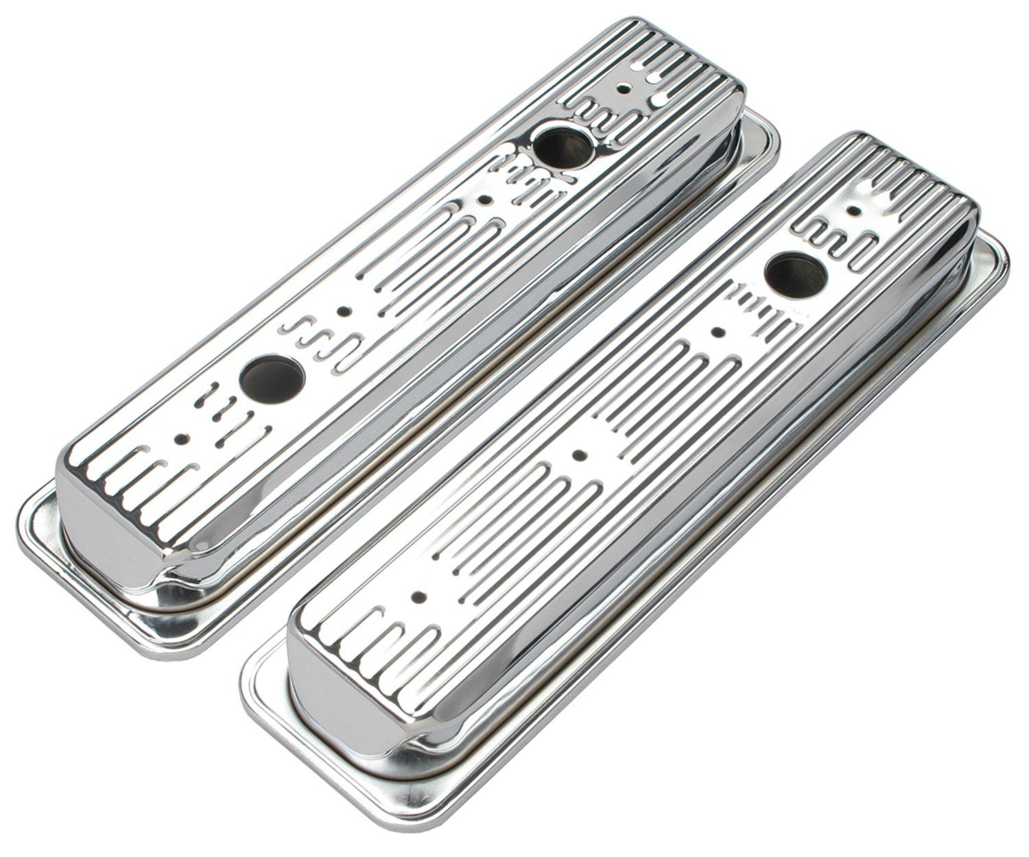 TRANSDAPT 9702 Chrome Valve Covers - Set of 2 - High quality product image showing TRANSDAPT 9702 Chrome Valve Covers - Set of 2 details and features