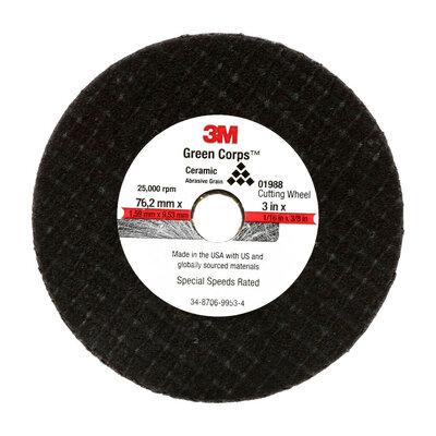 3M 01988 General Purpose Cut Off Wheel 0 3 in, 1/16 INCH x 3/8 INCH, Resin Bonded Wheel for Fast Cut, Auto Body, Sheet Metal, 50 count - High quality product image showing 3M 01988 General Purpose Cut Off Wheel 0 3 in, 1/16 INCH x 3/8 INCH, Resin Bonded Wheel for Fast Cut, Auto Body, Sheet Metal, 50 count details and features