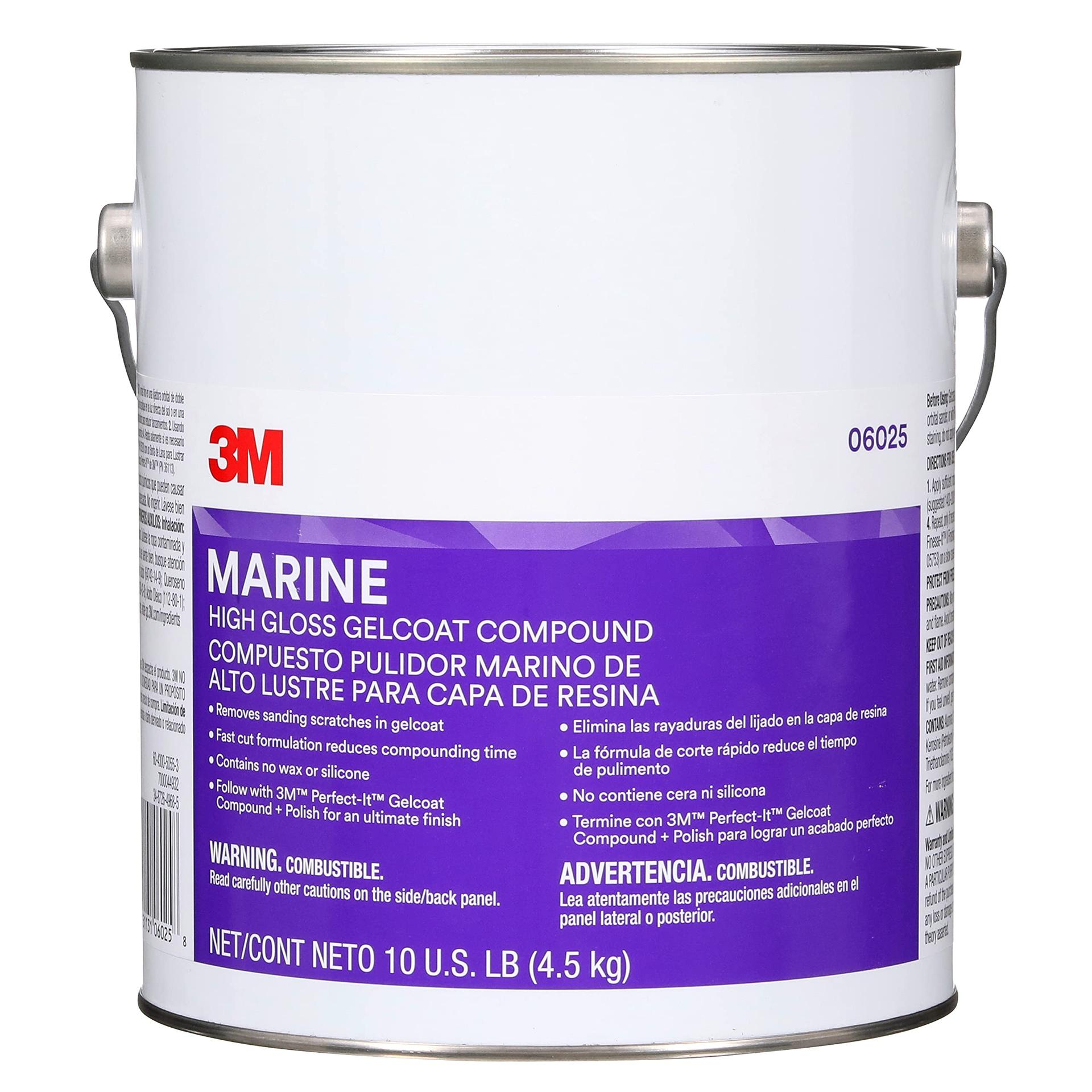 3M 06025 High Gloss Gelcoat Compound, 10 lb, White - High quality product image showing 3M 06025 High Gloss Gelcoat Compound, 10 lb, White details and features