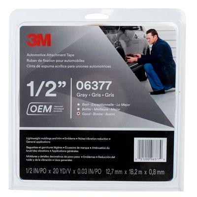 3M 06377 Automotive (MMM6377) Automotive Attachment Tape, Gray, 1/2 INCH x 20 yds. - The Twister Group Tools product