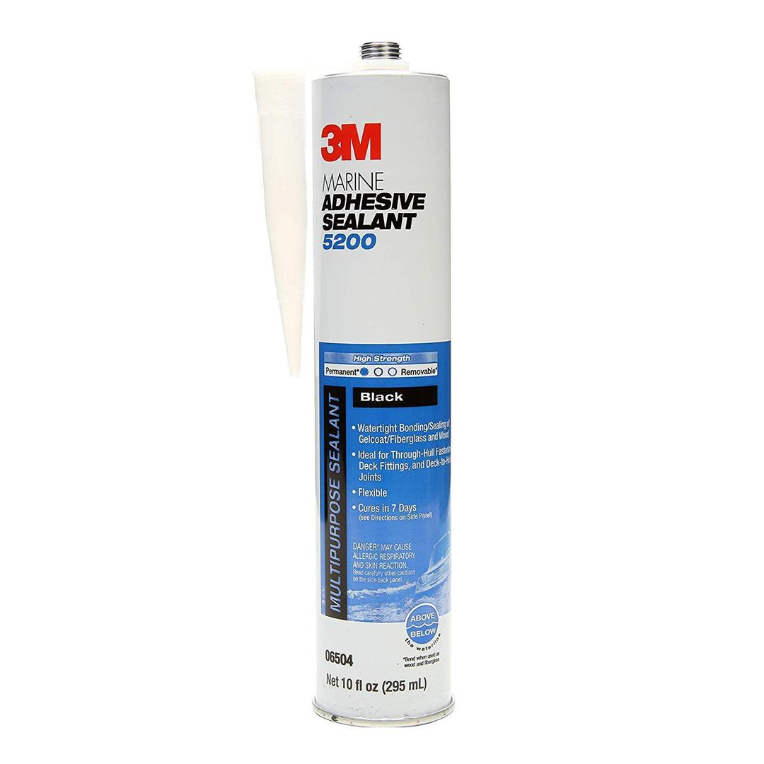 3M 06504 Marine Adhesive Sealant Permanent Bonding and Sealing for Boats and RVs Above and Below the Waterline Waterproof Repair, Black, 10 fl oz Cartridge - The Twister Group Tools product