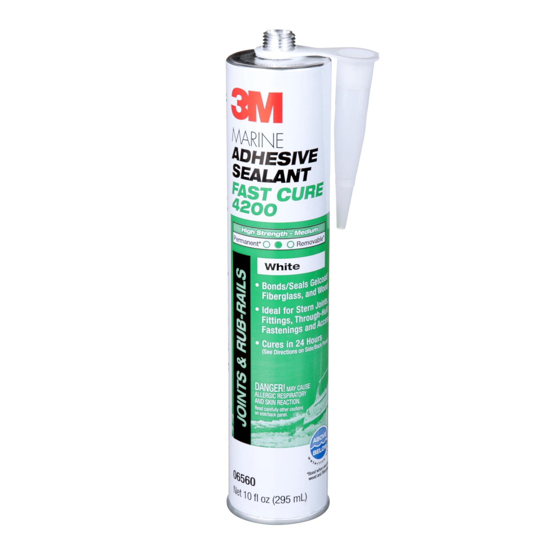 3M 06560 Marine Adhesive Sealant Fast Cure 4200 - Semi-Permanent Flexible Adhesive Sealant for Boats and RVs - White - 1/10 Gallon - High quality product image showing 3M 06560 Marine Adhesive Sealant Fast Cure 4200 - Semi-Permanent Flexible Adhesive Sealant for Boats and RVs - White - 1/10 Gallon details and features