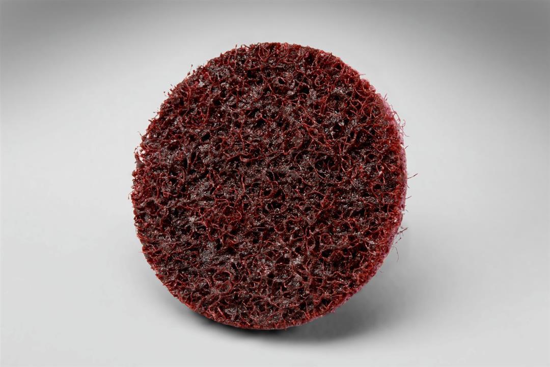 3M 07481 Surface Conditioning Disc; Scotch-Brite Roloc; Used For Cleaning And Finishing On All Metals For Removal Of Light Rust/ Oxides/ Coatings; 2 Inch Diameter; Medium; Maroon; Aluminum Oxide; Roloc Quick Change Attachment System; Box Of 25 - High quality product image showing 3M 07481 Surface Conditioning Disc; Scotch-Brite Roloc; Used For Cleaning And Finishing On All Metals For Removal Of Light Rust/ Oxides/ Coatings; 2 Inch Diameter; Medium; Maroon; Aluminum Oxide; Roloc Quick Change Attachment System; Box Of 25 details and features
