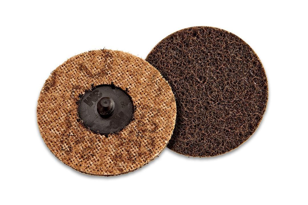 3M 07485 Surface Conditioning Disc; Scotch-Brite Roloc; Used For Deburring/ Blending/ Finishing; Abrasive Disc; 3 Inch Diameter; Coarse; Brown; Aluminum Oxide; Roloc Quick Change Attachment System; Box Of 25 - The Twister Group Tools product
