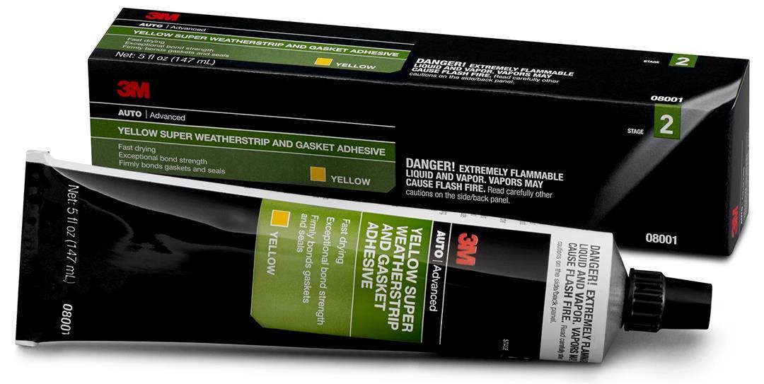 3M 08001 Weatherstripe Adhesive; Used To Bond Weatherstripping To Car Doors/ Trunks/ T-Tops/ Moon Roofs/ Sun Roofs/ Holding Paper/ Cork/ Rubber Gaskets; Neoprene Rubber; 5 Ounce Tube; Paste; Single - High quality product image showing 3M 08001 Weatherstripe Adhesive; Used To Bond Weatherstripping To Car Doors/ Trunks/ T-Tops/ Moon Roofs/ Sun Roofs/ Holding Paper/ Cork/ Rubber Gaskets; Neoprene Rubber; 5 Ounce Tube; Paste; Single details and features