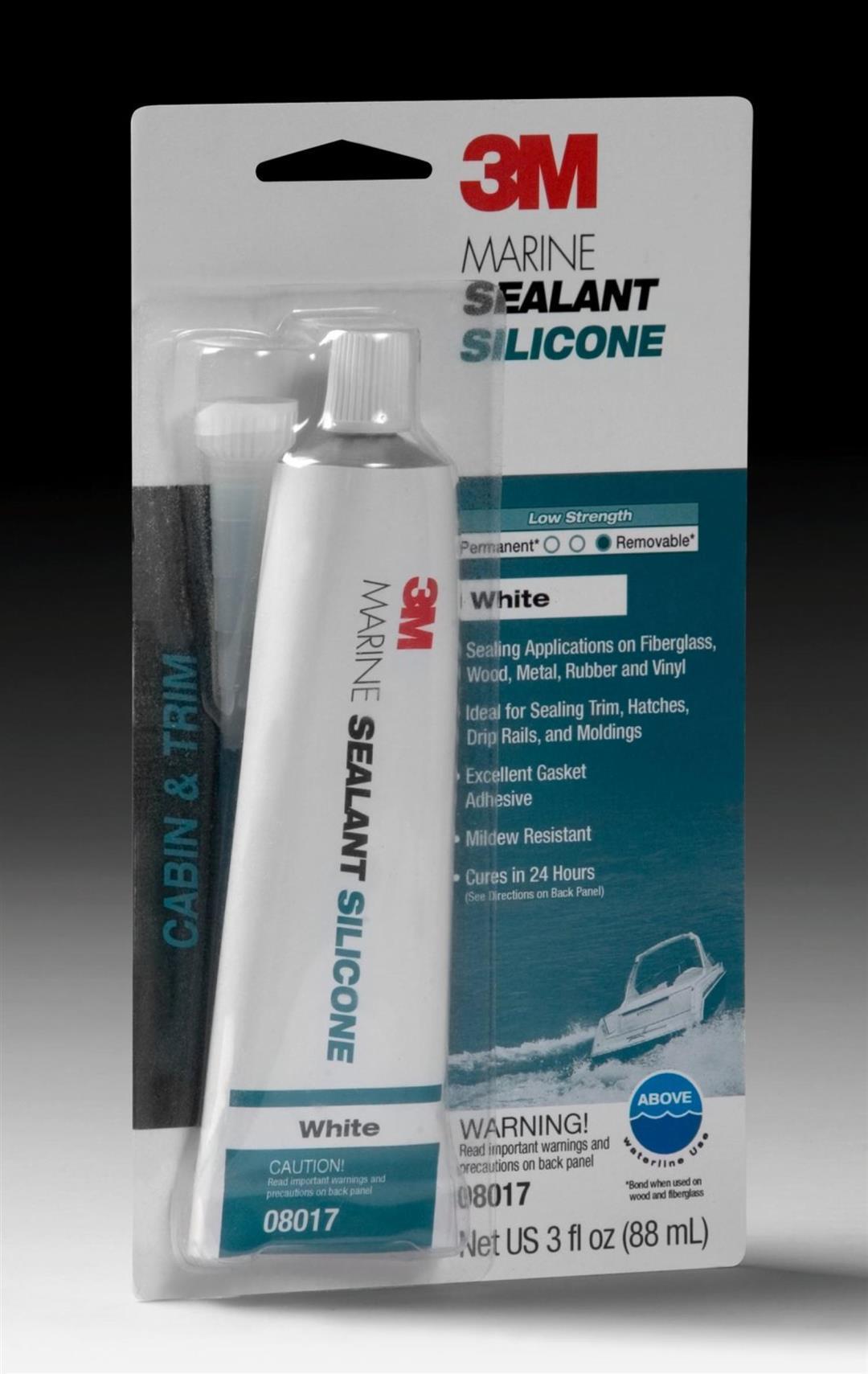 3M 08017 Marine Grade Silicone Sealant, PN0 White, 3 oz Tube - The Twister Group Tools product