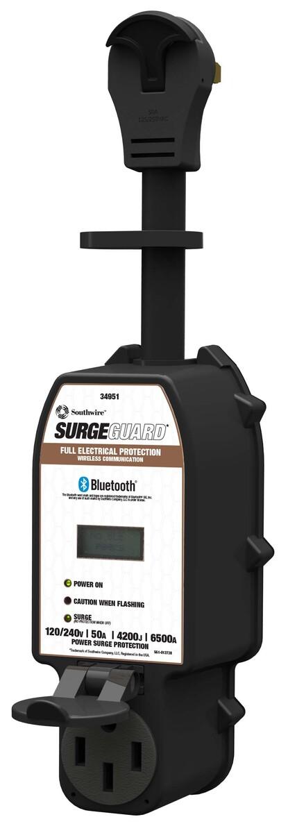 SOUTHWIRE 34951 50A PORT SURGE GUARD WIRELESS, Use To Protect From Low/ High Voltage; Portable; 50 Amp; 240 Volt; With Fault Indicator And Plug Head Handle Grip