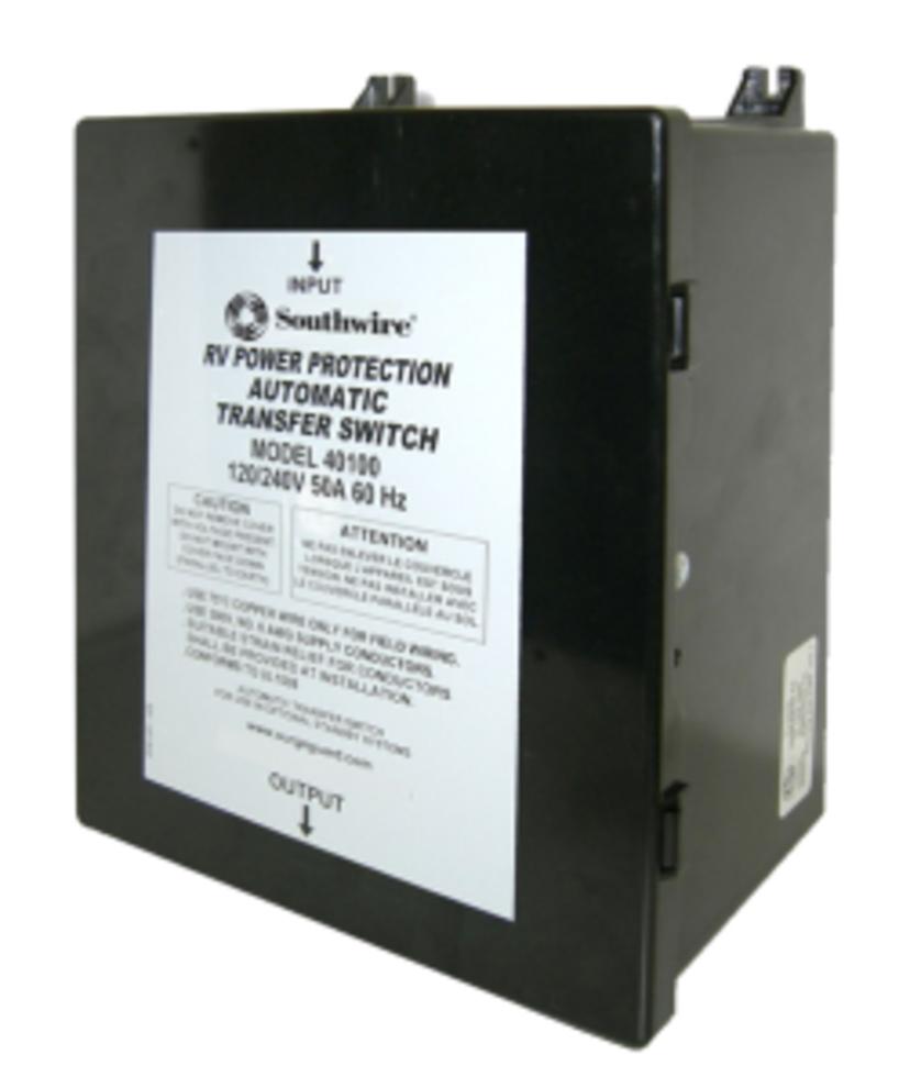 SOUTHWIRE 40100-001 BASIC 50AMP TRANSFER SWITCH, Transfer Power Between Shore And RV Generator; Automatic; 50 Amp