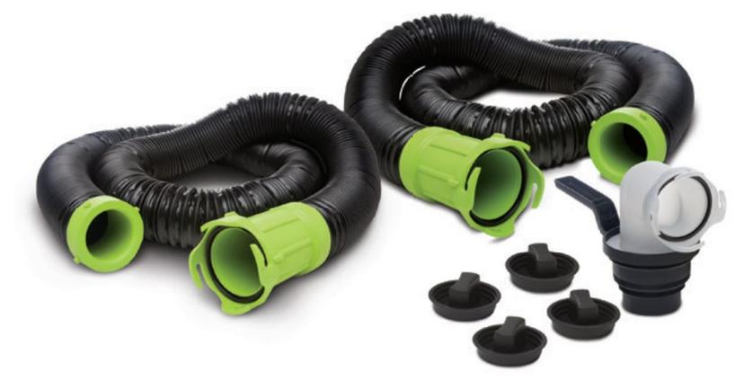 THETFORD 17903 Sewer Hose; Titan; Two Rugged 10 Foot Length Hose; Used Also As Extension Combine Both Hoses For 20 Foot Length; Thermal Plastic Elastomer (TPE); Black/ Green
