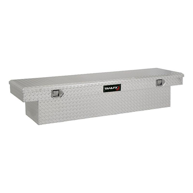 TRAILFX 110701 Tool Box; Crossover Standard; Single Lid With Struts; Diamond Tread; Bright; Polished 16 Gauge Aluminum; 19-1/4 Inch Length x 69 Inch Width x 13-1/2 Inch Height; 8.8 Cubic Foot Capacity; With Plastic Tray - High quality product image showing TRAILFX 110701 Tool Box; Crossover Standard; Single Lid With Struts; Diamond Tread; Bright; Polished 16 Gauge Aluminum; 19-1/4 Inch Length x 69 Inch Width x 13-1/2 Inch Height; 8.8 Cubic Foot Capacity; With Plastic Tray details and features