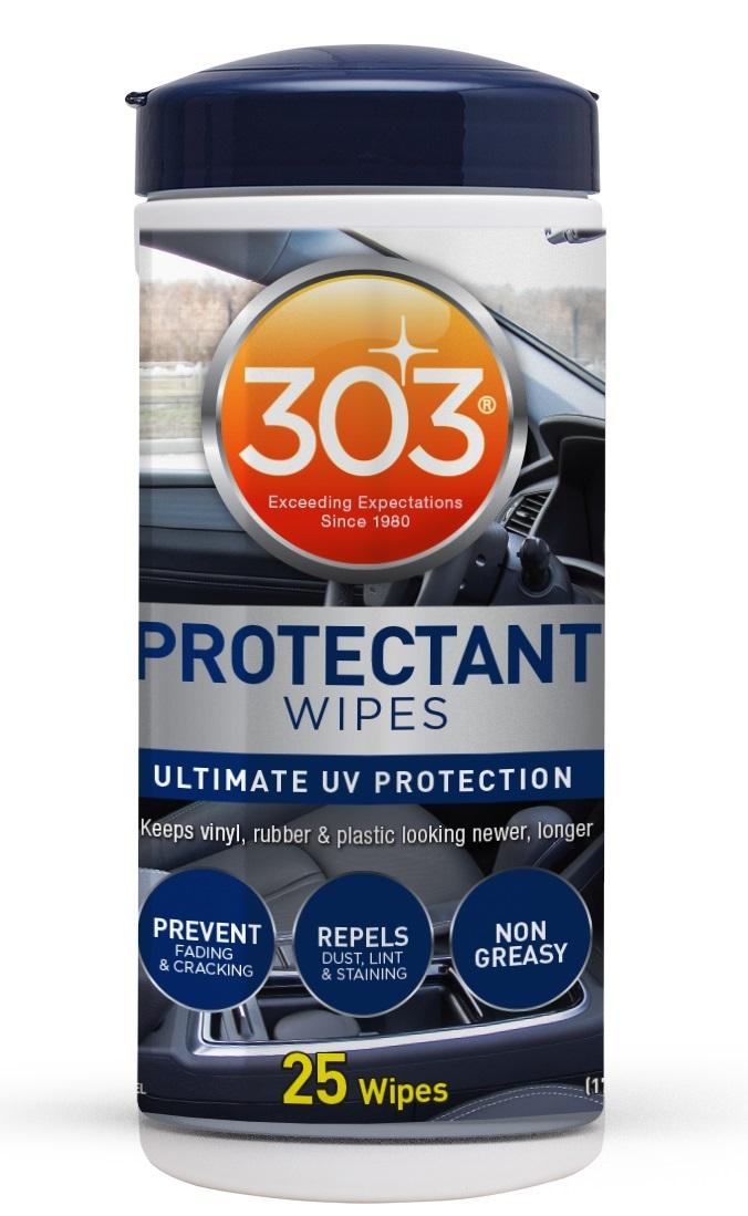 303 30397 Protectant Wipes - Ultimate Automotive UV Protection - Prevent Fading and Cracking - Repels Dust, Lint, and Staining - Non Greasy - 25 Wipes