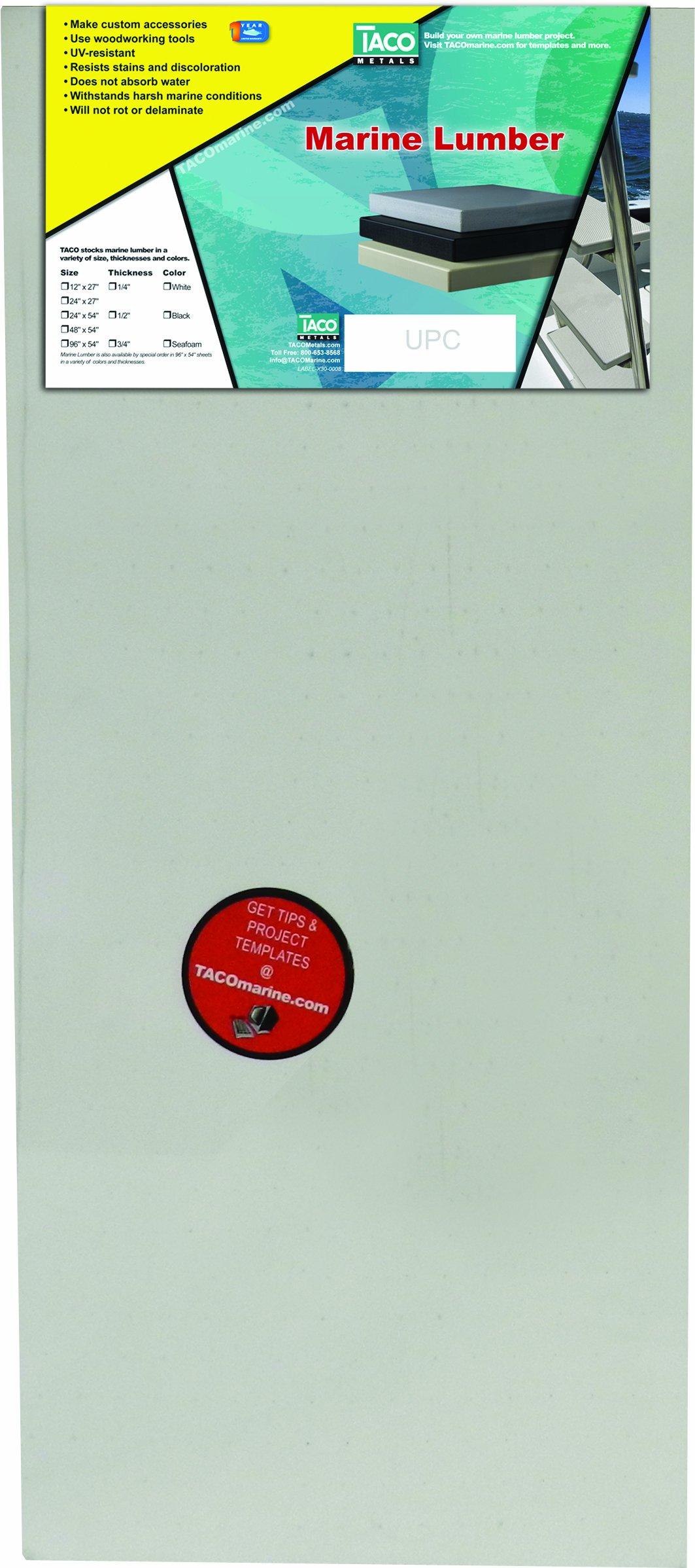 TACO P10-2512WHA27-1 KingStarboard Marine Lumber, 27 INCHW x 12 INCHL x 1/4 INCHThk, White - High quality product image showing TACO P10-2512WHA27-1 KingStarboard Marine Lumber, 27 INCHW x 12 INCHL x 1/4 INCHThk, White details and features