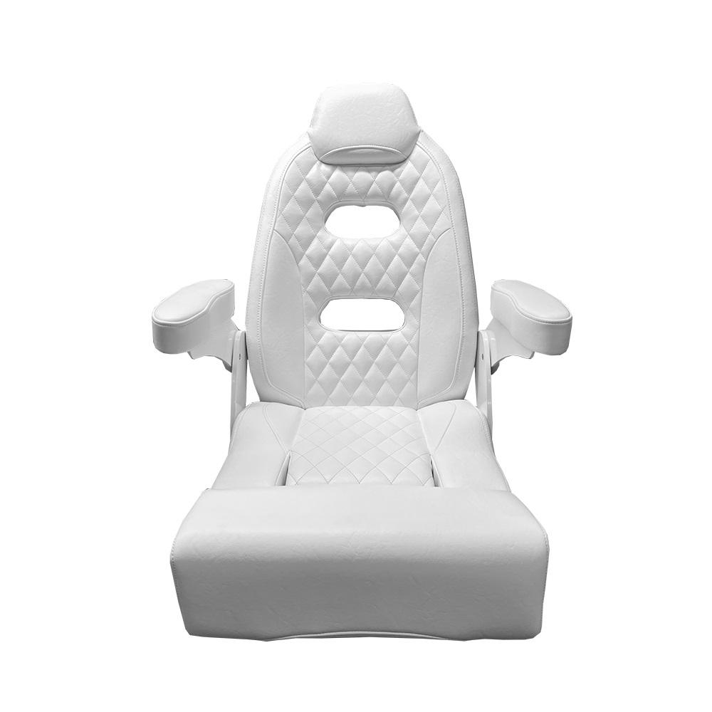TACO HA12-25-0-WHA BAJA SPORT CHAIR 25FT - WHITE, Helm Seat; Bucket Seat With Armrests; Non-Adjustable; Non-Foldable; 30-3/8 Inch Height x 25 Inch Width x 21-3/8 Inch Depth; White; Vinyl; With Molded Headrest; Sporty Back Rest Cutouts; Meets ABYC H-31 - High quality product image showing TACO HA12-25-0-WHA BAJA SPORT CHAIR 25FT - WHITE, Helm Seat; Bucket Seat With Armrests; Non-Adjustable; Non-Foldable; 30-3/8 Inch Height x 25 Inch Width x 21-3/8 Inch Depth; White; Vinyl; With Molded Headrest; Sporty Back Rest Cutouts; Meets ABYC H-31 details and features