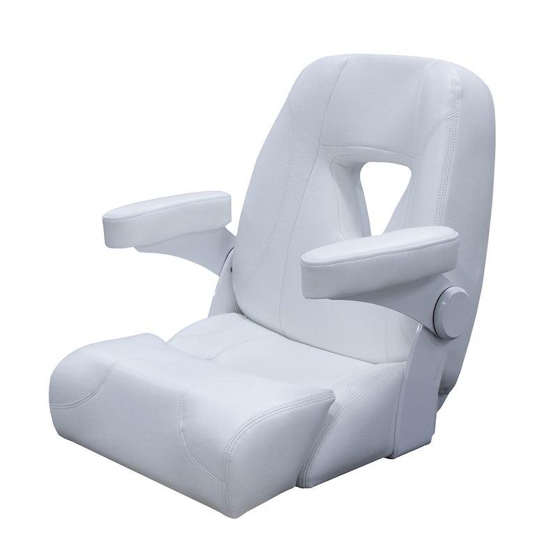 TACO HA4-25WHA-7-0000-0-0 BOCA SPORT CHAIR 25, Helm Seat; Low Roll Back Seat With Adjustable Armrests; Non-Adjustable; Non-Foldable; 25 Inch Height x 20 Inch Width x 23 Inch Depth; White; Marine-Grade Vinyl; Without Headrest; With Bolster - High quality product image showing TACO HA4-25WHA-7-0000-0-0 BOCA SPORT CHAIR 25, Helm Seat; Low Roll Back Seat With Adjustable Armrests; Non-Adjustable; Non-Foldable; 25 Inch Height x 20 Inch Width x 23 Inch Depth; White; Marine-Grade Vinyl; Without Headrest; With Bolster details and features