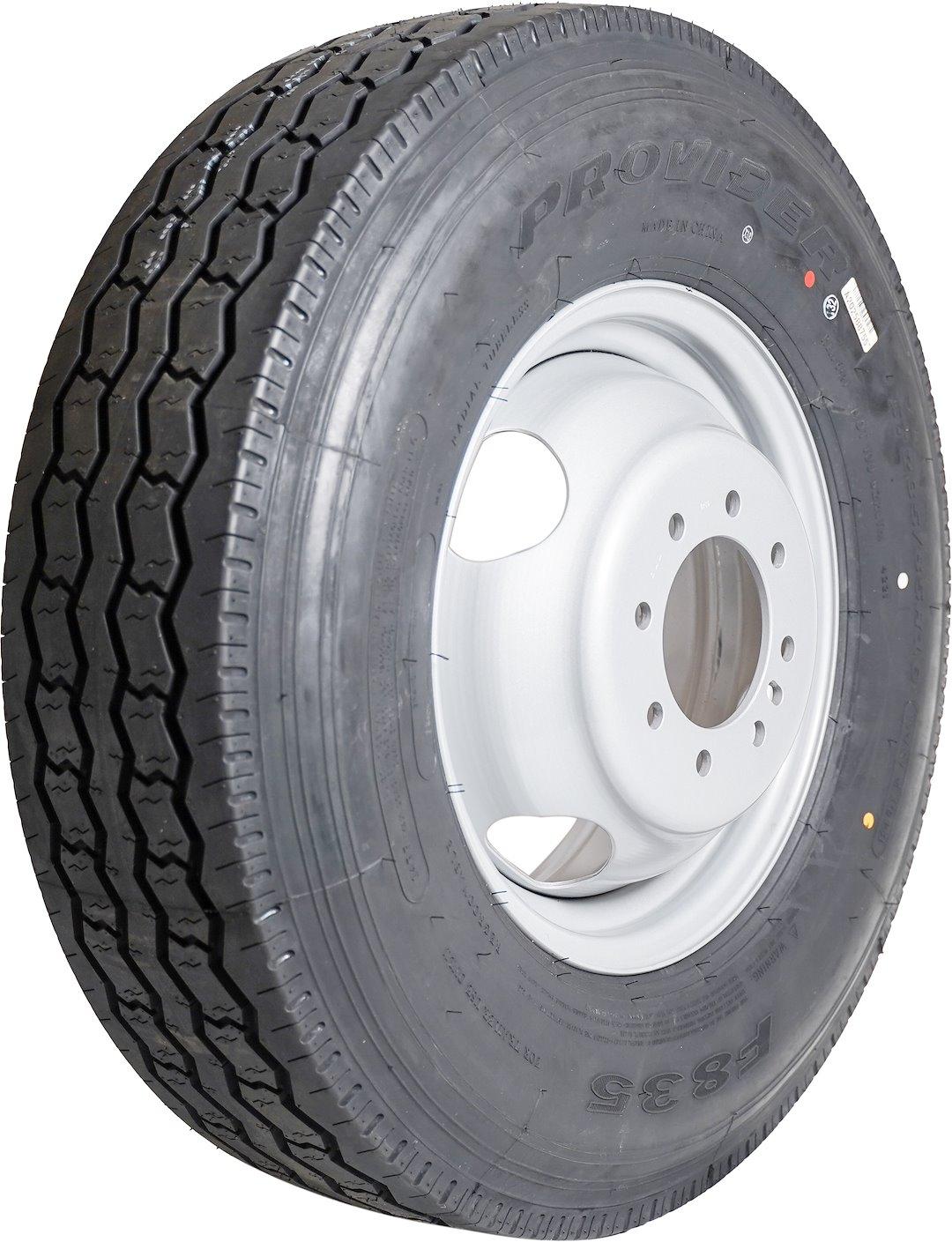TASKMASTER A16RG477HDM ST235/85R16 14 PLY PROVIDER ON 16X6, 16 Inch Diameter x 6 Inch Width; 8 x 165.1 Millimeter/ 8 x 6.50 Inch Bolt Pattern; Modular; 2 Piece Welded Steel Construction; Silver; ST235 x 85R16; 5 Years Prorated Warranty; Trailer - High quality product image showing TASKMASTER A16RG477HDM ST235/85R16 14 PLY PROVIDER ON 16X6, 16 Inch Diameter x 6 Inch Width; 8 x 165.1 Millimeter/ 8 x 6.50 Inch Bolt Pattern; Modular; 2 Piece Welded Steel Construction; Silver; ST235 x 85R16; 5 Years Prorated Warranty; Trailer details and features