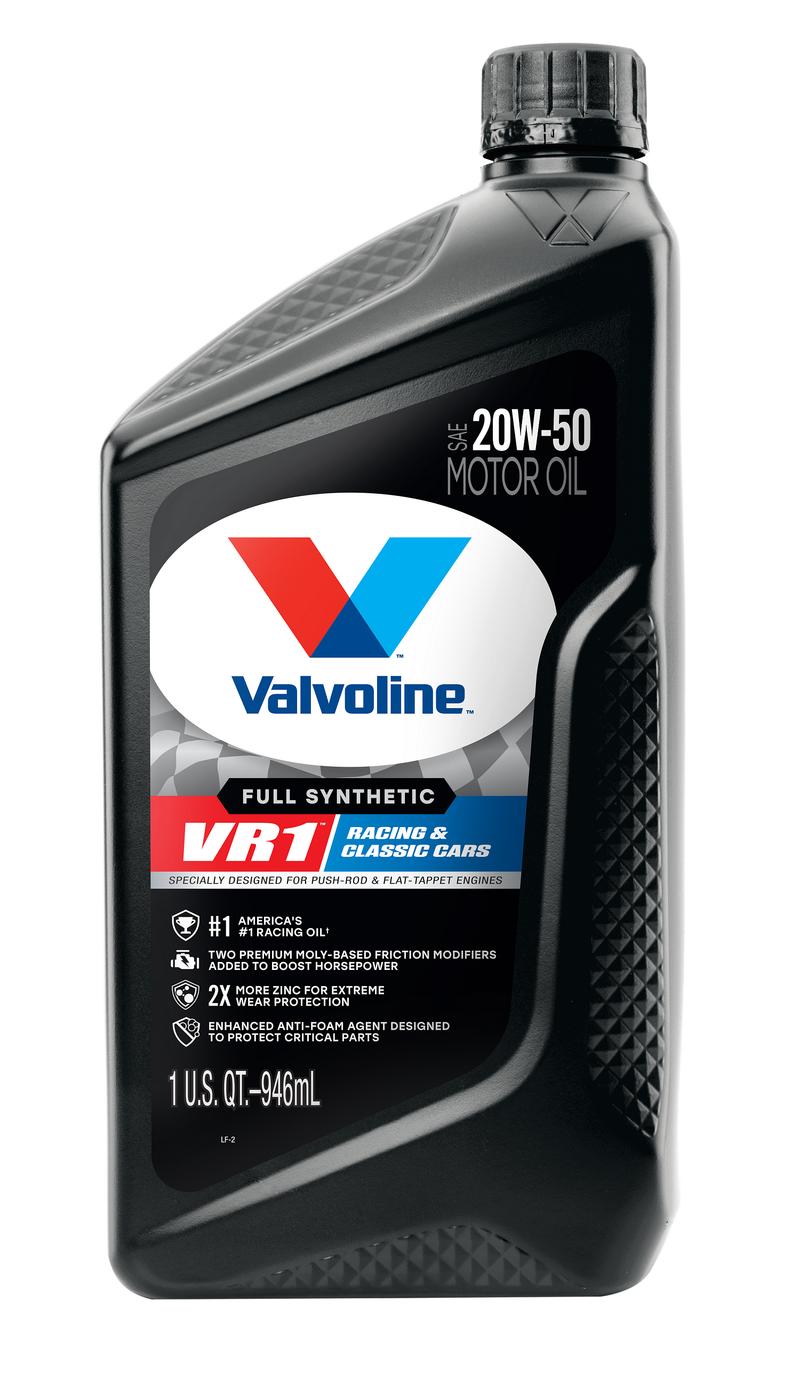 VALVOLINE 679082 VR1 SYNTH RACING 20W50 6 1QT CASE, SAE 20W-50; Synthetic; 1 Quart Bottle; Pack Of 6